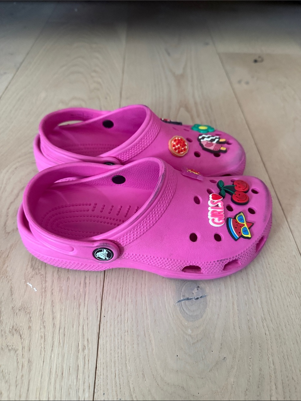 Kids size 3 Crocs Shoes with Charms